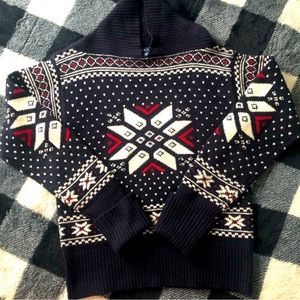 Ralph Lauren Merino Wool & Angora Rabbit Hair Snowflake Fair Isle Print Sweater